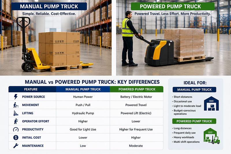 Manual vs Powered Pump Truck Key Differences