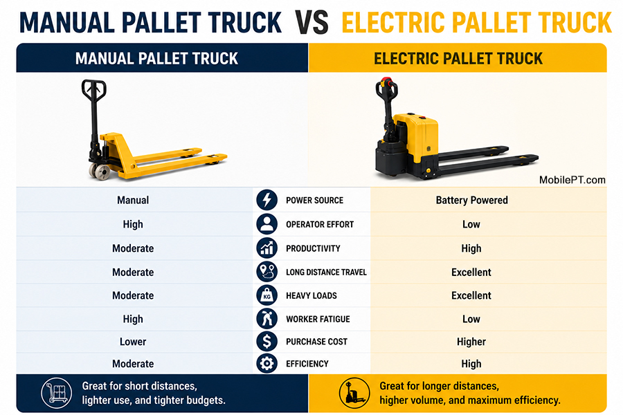 Manual Pallet Truck vs Electric Pallet Truck Comparison